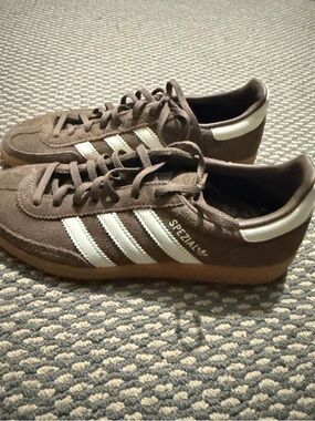 adidas Spezial Suede Platform Sneakers in Brown & White